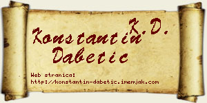 Konstantin Dabetić vizit kartica
